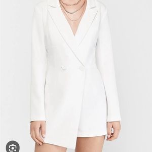 Express white short romper